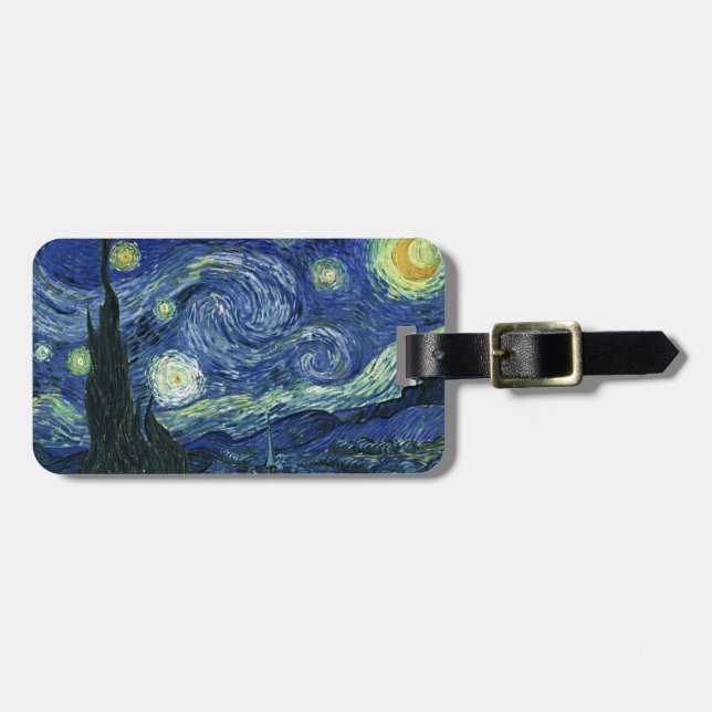 Starry Night Vincent van Gogh Fine Art Painting Bagagebricka (Horisontell Framsida)