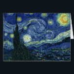 Starry Night Vincent van Gogh Fine Art Painting Hälsningskort<br><div class="desc">Vincent van Gogh (holländska, 1853-1890) Starry Night, 1889, Oil on canvas Unframed: 73 × 92 cm (28, 7 × 36, 2 tum) Denna tavla skildrar synen från det öster-vända fönstret på Van Goghs asylrum på Saint-Rémy-de-Provence, tillade, tillade en idealiserad by. Det har funnits i den permanenta samlingen av Modern Art-museet...</div>