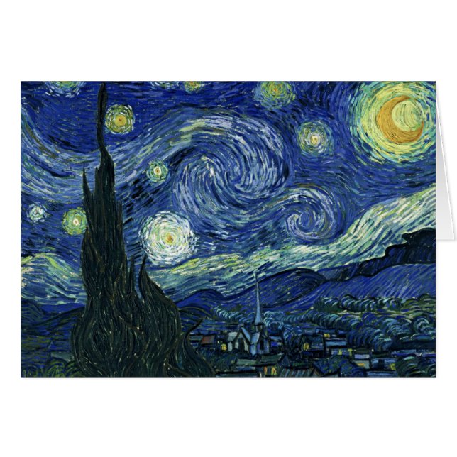 Starry Night Vincent van Gogh Fine Art Painting Hälsningskort (Framsidan Horizontal)