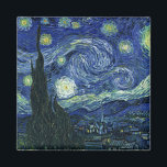 Starry Night Vincent van Gogh Fine Art Painting Magnet<br><div class="desc">Vincent van Gogh (holländska, 1853-1890) Starry Night, 1889, Oil on canvas Unframed: 73 × 92 cm (28, 7 × 36, 2 tum) Denna tavla skildrar synen från det öster-vända fönstret på Van Goghs asylrum på Saint-Rémy-de-Provence, tillade, tillade en idealiserad by. Det har funnits i den permanenta samlingen av Modern Art-museet...</div>