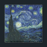 Starry Night Vincent van Gogh Fine Art Painting Magnet<br><div class="desc">Vincent van Gogh (holländska, 1853-1890) Starry Night, 1889, Oil on canvas Unframed: 73 × 92 cm (28, 7 × 36, 2 tum) Denna tavla skildrar synen från det öster-vända fönstret på Van Goghs asylrum på Saint-Rémy-de-Provence, tillade, tillade en idealiserad by. Det har funnits i den permanenta samlingen av Modern Art-museet...</div>