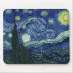 Starry Night Vincent van Gogh Fine Art Painting Musmatta<br><div class="desc">Vincent van Gogh (holländska, 1853-1890) Starry Night, 1889, Oil on canvas Unframed: 73 × 92 cm (28, 7 × 36, 2 tum) Denna tavla skildrar synen från det öster-vända fönstret på Van Goghs asylrum på Saint-Rémy-de-Provence, tillade, tillade en idealiserad by. Det har funnits i den permanenta samlingen av Modern Art-museet...</div>