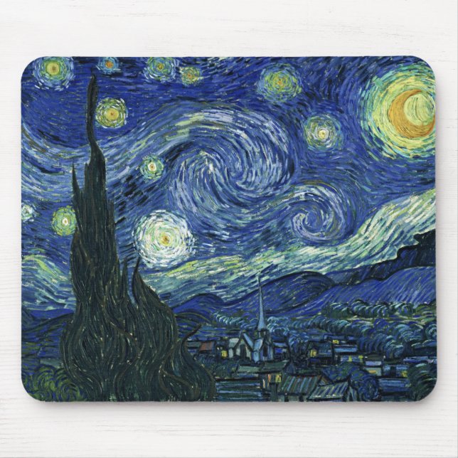 Starry Night Vincent van Gogh Fine Art Painting Musmatta (Framsidan)