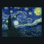 Starry Night Vincent van Gogh Fine Art Painting Poster<br><div class="desc">Vincent van Gogh (holländska, 1853-1890) Starry Night, 1889, Oil on canvas Unframed: 73 × 92 cm (28, 7 × 36, 2 tum) Denna tavla skildrar synen från det öster-vända fönstret på Van Goghs asylrum på Saint-Rémy-de-Provence, tillade, tillade en idealiserad by. Det har funnits i den permanenta samlingen av Modern Art-museet...</div>