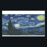 Starry Night Vincent van Gogh Fine Art Painting Rektangulärt Klistermärke<br><div class="desc">Vincent van Gogh (holländska, 1853-1890) Starry Night, 1889, Oil on canvas Unframed: 73 × 92 cm (28, 7 × 36, 2 tum) Denna tavla skildrar synen från det öster-vända fönstret på Van Goghs asylrum på Saint-Rémy-de-Provence, tillade, tillade en idealiserad by. Det har funnits i den permanenta samlingen av Modern Art-museet...</div>