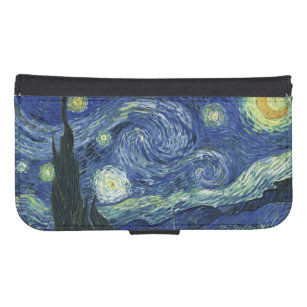Starry Night Vincent van Gogh Fine Art Painting Samsung S4 Plånboksfodral