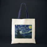 Starry Night Vincent van Gogh Fine Art Painting Tygkasse<br><div class="desc">Vincent van Gogh (holländska, 1853-1890) Starry Night, 1889, Oil on canvas Unframed: 73 × 92 cm (28, 7 × 36, 2 tum) Denna tavla skildrar synen från det öster-vända fönstret på Van Goghs asylrum på Saint-Rémy-de-Provence, tillade, tillade en idealiserad by. Det har funnits i den permanenta samlingen av Modern Art-museet...</div>