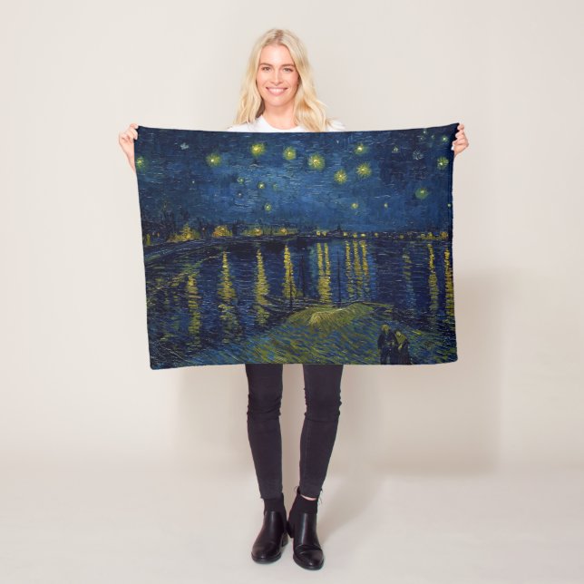 Starry Night, Vincent van Gogh Fleecefilt (På plats)