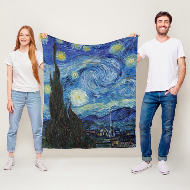 Starry Night, Vincent van Gogh Fleecefilt (På plats)