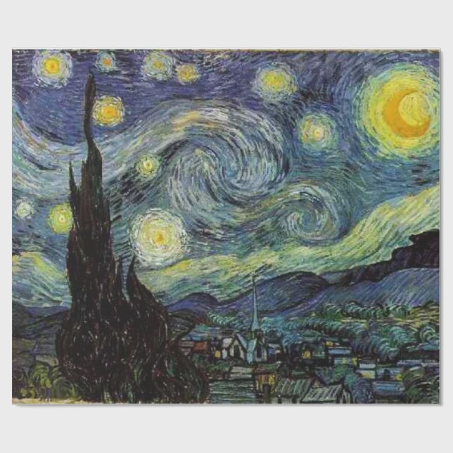Starry Night, Vincent van Gogh-gåva Presentpapper (Platt)