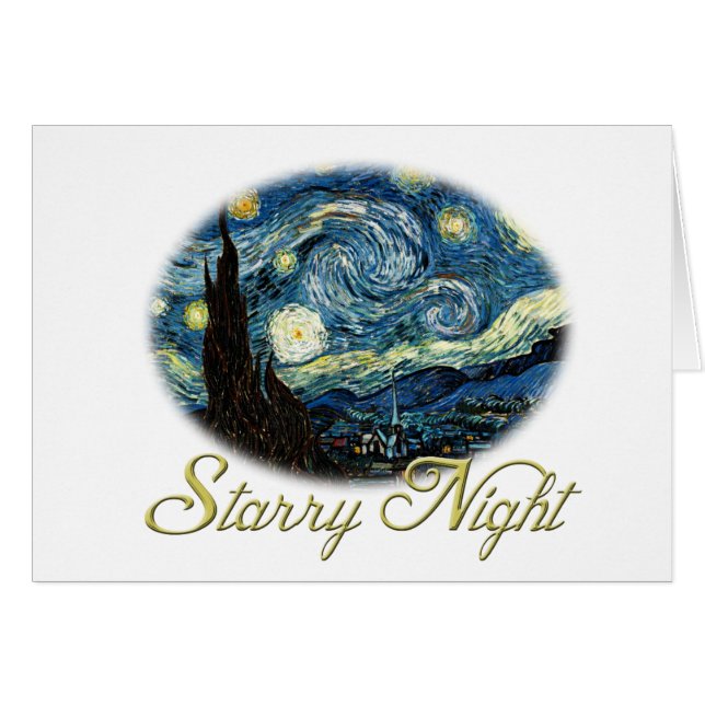 Starry Night, Vincent Van Gogh. Hälsningskort (Framsidan Horizontal)