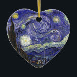 Starry Night, Vincent Van Gogh. Julgransprydnad Keramik<br><div class="desc">Starry Night,  Vincent Van Gogh. Berömdens bra konst. Liggande oljemålning.</div>