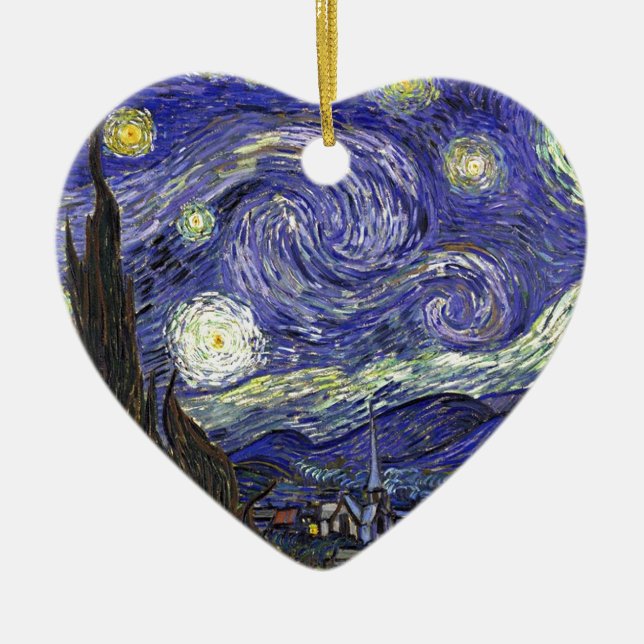 Starry Night, Vincent Van Gogh. Julgransprydnad Keramik (Framsidan)