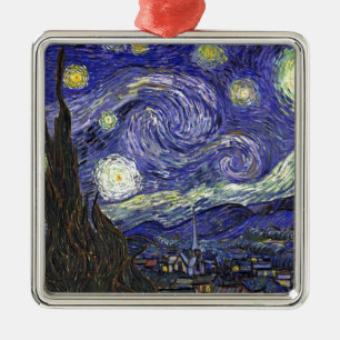 Starry Night, Vincent Van Gogh. Julgransprydnad Metall