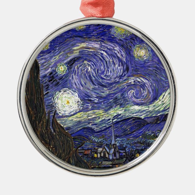 Starry Night, Vincent Van Gogh. Julgransprydnad Metall (Framsidan)