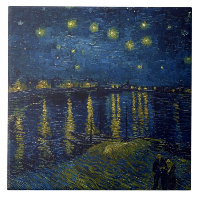 Starry Night, Vincent van Gogh Kakelplatta (Framsidan)