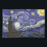 Starry Night, Vincent Van Gogh. Kökshandduk<br><div class="desc">Starry Night,  Vincent Van Gogh. Berömdens bra konst. Liggande oljemålning.</div>