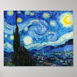 Starry Night Vincent Van Gogh Landscape Art Poster