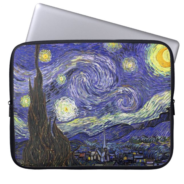 Starry Night, Vincent Van Gogh. Laptop Sleeve (Framsidan)