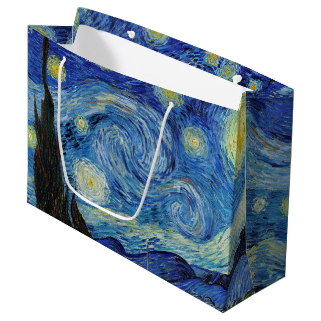 Starry Night, Vincent van Gogh Large Gift Bag (Framsidan Vinklad)
