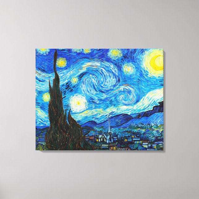 Starry Night Vincent Van Gogh-målning Canvastryck (Framsida)