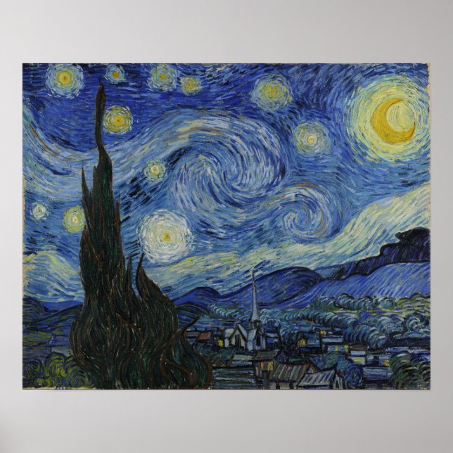 Starry Night Vincent van Gogh Painting Poster (Framsidan)