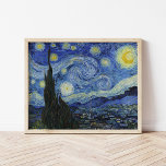 Starry Night | Vincent Van Gogh Poster<br><div class="desc">Starry Night (1889) av den nederländska konstnären Vincent Van Gogh. Originalteckningen är en olja på en arbetsyta som skildrar en energisk postimponerande nattbild himlar i moody skuggor av blått och gult. Använda verktygen för att lägga till anpassningsbar eller anpassa bilden.</div>