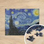 Starry Night | Vincent Van Gogh Pussel<br><div class="desc">Starry Night (1889) av den nederländske konstnären Vincent Van Gogh. Originalteckningen är en olja på en arbetsyta som skildrar en energisk postimponerande nattbild himlar i moody skuggor av blått och gult. 

Använda verktygen för att lägga till anpassningsbar eller anpassa bilden.</div>
