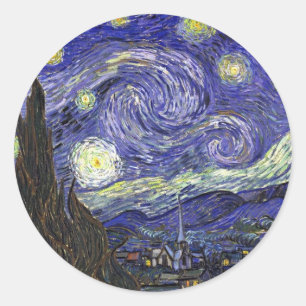 Starry Night, Vincent Van Gogh. Runt Klistermärke