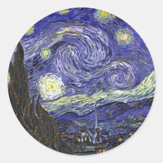 Starry Night, Vincent Van Gogh. Runt Klistermärke