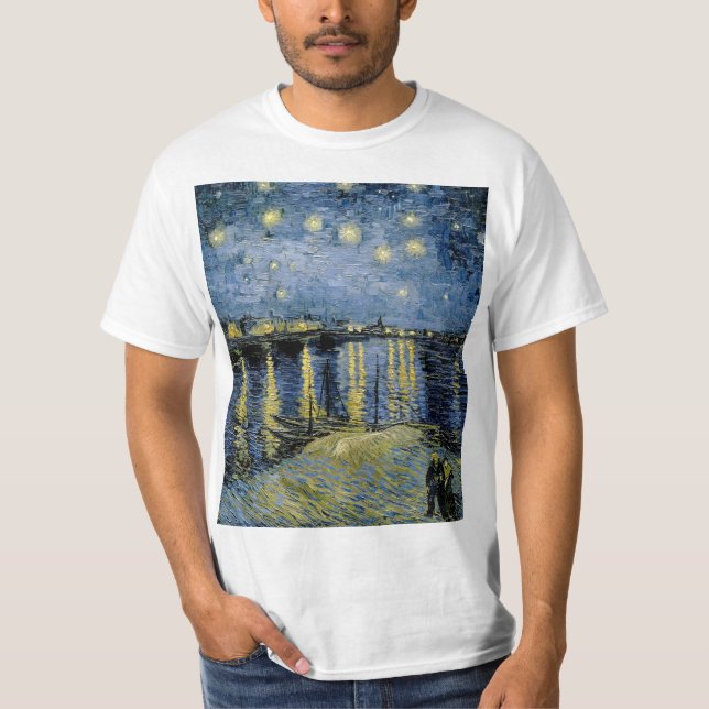 Starry Night Vincent van Gogh T Shirt (Framsida)