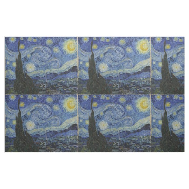 Starry Night Vincent van Gogh Tiled Tyg (Yard)