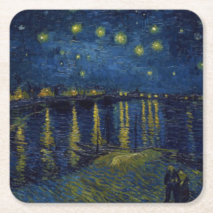 Starry Night, Vincent van Gogh Underlägg Papper Kvadrat