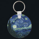 Starry Night Vincent van Gogh Vintage Painting Art Nyckelring<br><div class="desc">Vincent van Gogh (holländska, 1853-1890) Starry Night, 1889, Oil on canvas Unframed: 73 × 92 cm (28, 7 × 36, 2 tum) Denna tavla skildrar synen från det öster-vända fönstret på Van Goghs asylrum på Saint-Rémy-de-Provence, tillade, tillade en idealiserad by. Det har funnits i den permanenta samlingen av Modern Art-museet...</div>