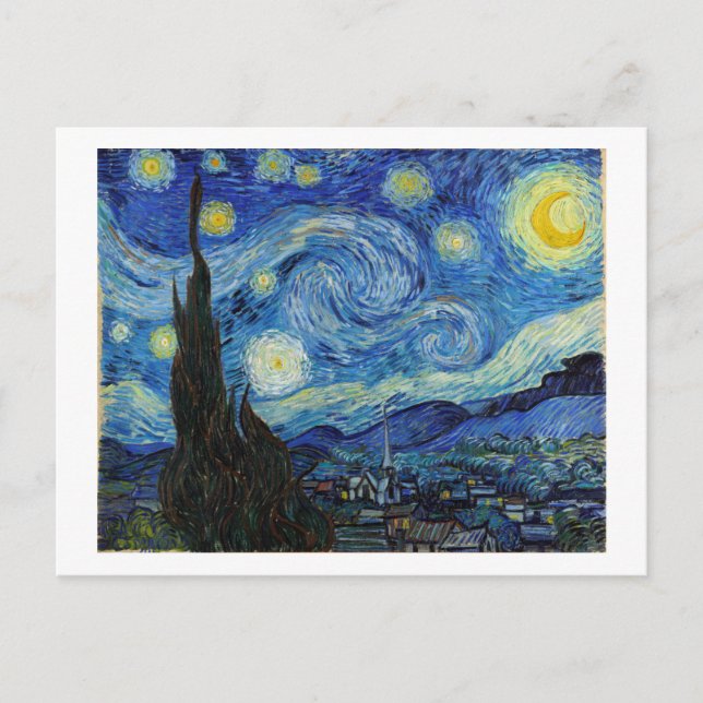 Starry Night, Vincent van Gogh Vykort (Framsida)
