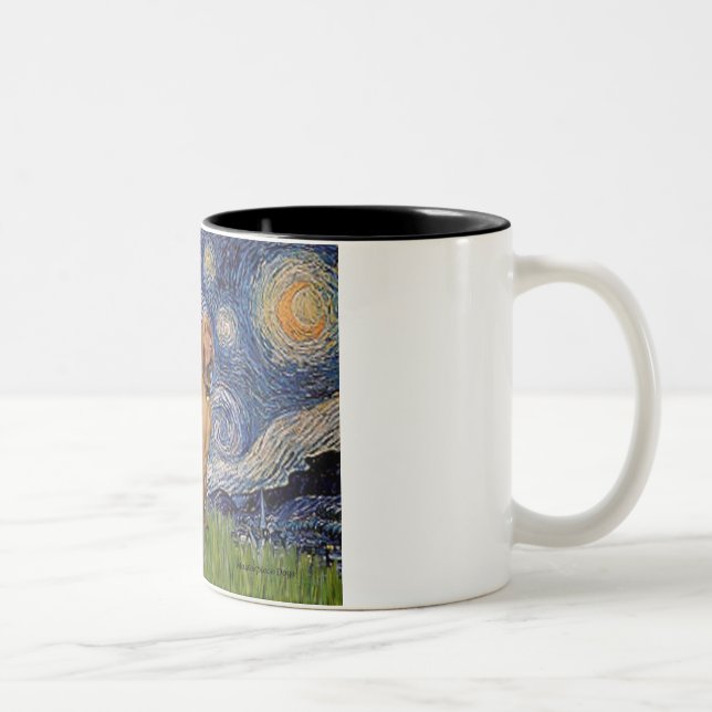 Starry Night - -Viszla 2 Två-Tonad Mugg (Höger)