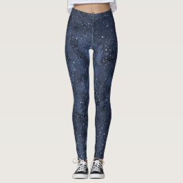 Starry Night Watercolor Himlar Leggings