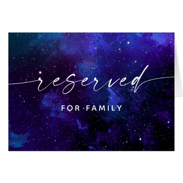 Starry Night Wedding Reserved Sign | Planetarium OBS Kort (Framsidan Horizontal)