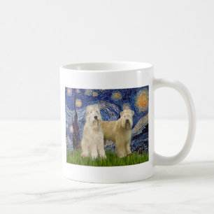 Starry Night - Wheaten Terriers (2) Kaffemugg