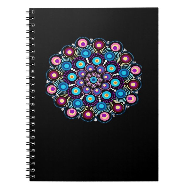 Starry Night Whimsigoth Dot Mandala Anteckningsbok (Framsidan)