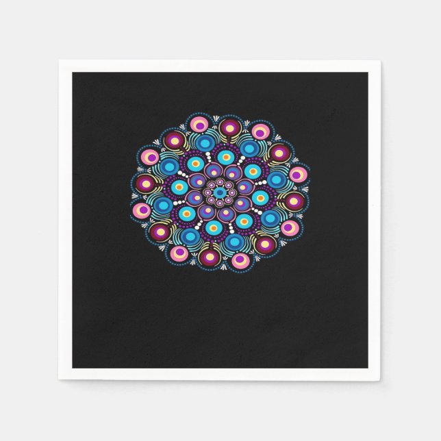Starry Night Whimsigoth Dot Mandala Pappersservett (Framsidan)