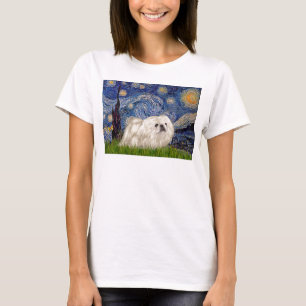 Starry Night - White Pekingese 4 T-shirt