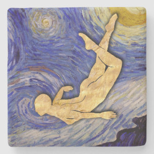 Starry night with Golden Måne, nattresenären Stenunderlägg