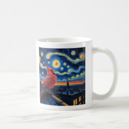 Starry Night with Northern Kardinal Kaffemugg