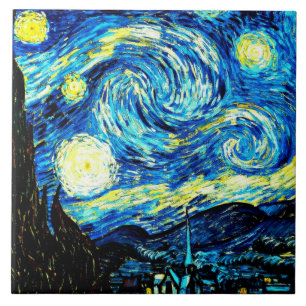 Starry Night, World berömd-tavla av Van Gogh, Kakelplatta