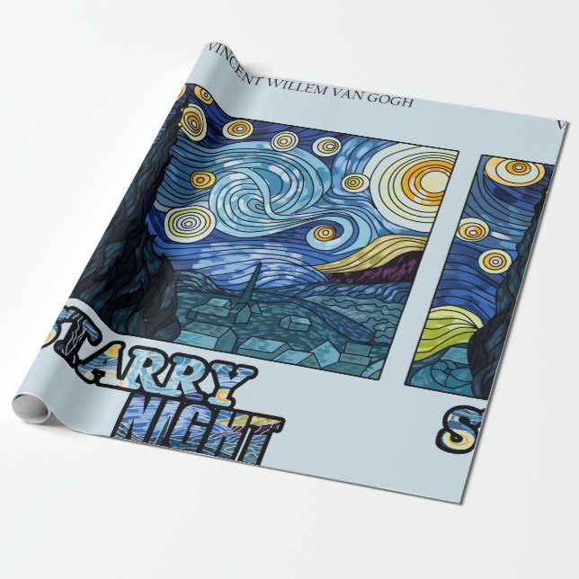 Starry Night Wrapping Papper Presentpapper (Utrullad)