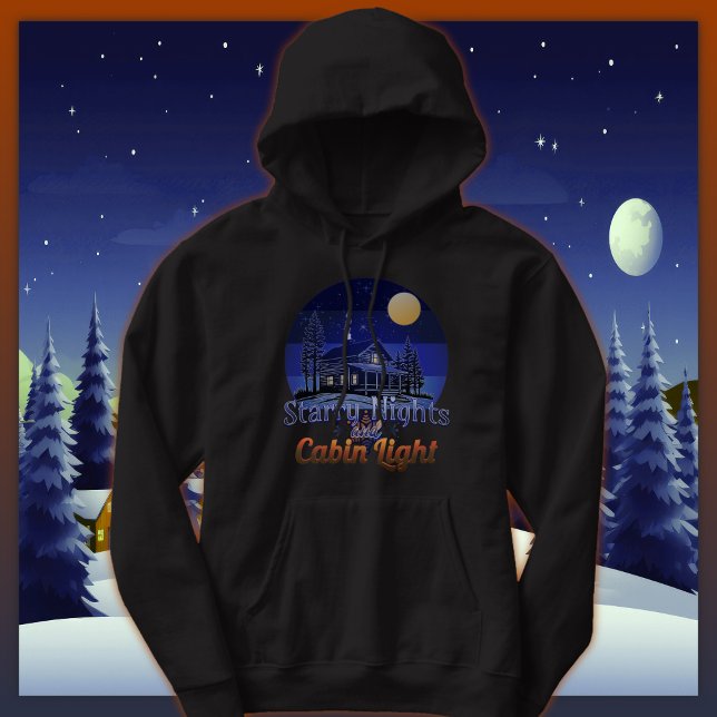 Starry Nights and Cabin Light Retro Sunset Hoodie (Skapare uppladdad)