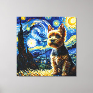 Starry Norwich Terrier Hund Porträtt - Pet Porträt Canvastryck