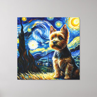 Starry Norwich Terrier Hund Porträtt - Pet Porträt Canvastryck