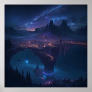 Starry och Cosmic Natt Himlar Poster